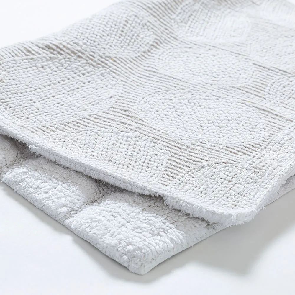 KSP Plush Pebble Anti-Skid Cotton Bathmat 20x32" (White)