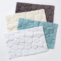 KSP Plush Pebble Anti-Skid Cotton Bathmat 20x32" (White)