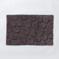 KSP Plush Pebble Anti-Skid Cotton Bathmat 20x32" (Dark Grey)