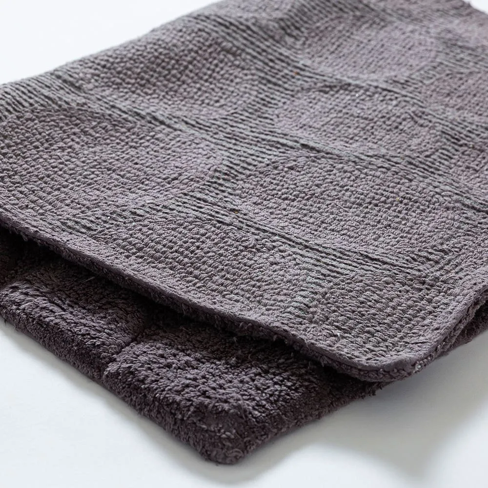 KSP Plush Pebble Anti-Skid Cotton Bathmat 20x32" (Dark Grey)