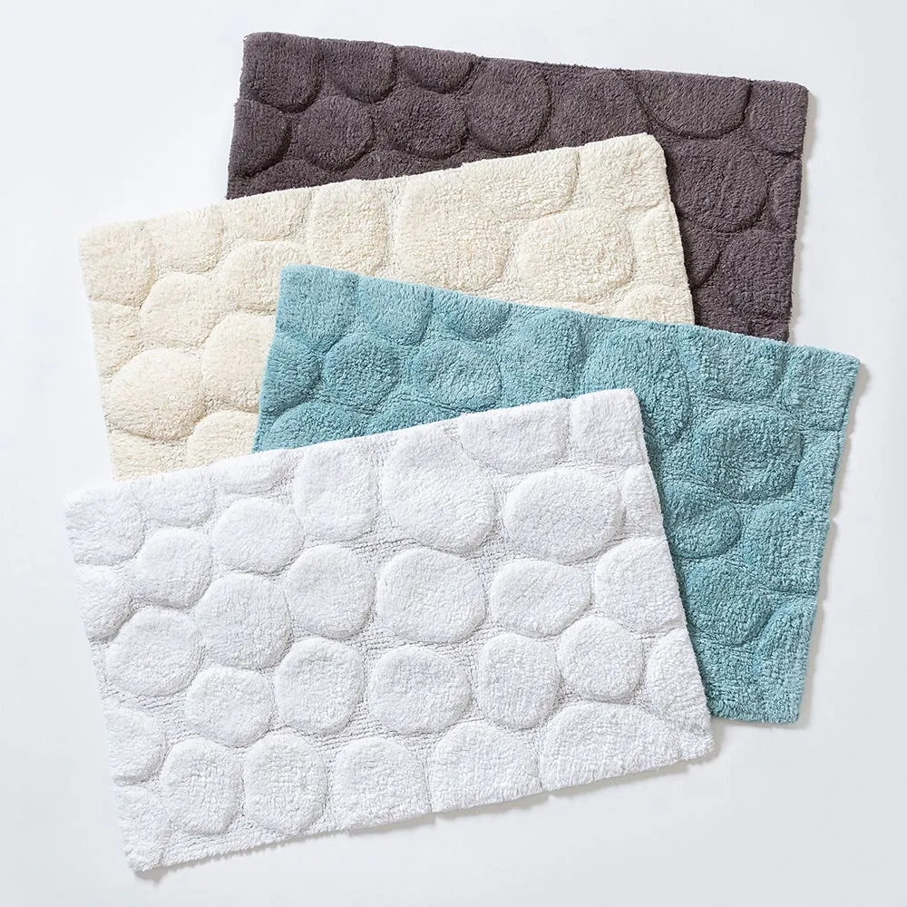 KSP Plush Pebble Anti-Skid Cotton Bathmat 20x32" (Dark Grey)