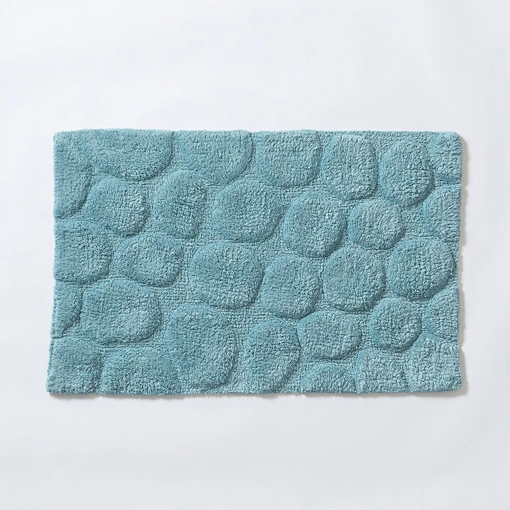 KSP Plush Pebble Anti-Skid Cotton Bathmat 20x32" (Light Blue)