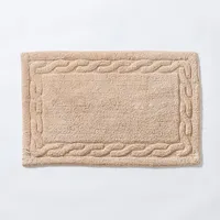 KSP Plush Scroll Anti-Skid Cotton Bathmat 20x32" (Beige)