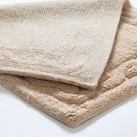 KSP Plush Scroll Anti-Skid Cotton Bathmat 20x32" (Beige)
