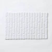 KSP Plush Tile Anti-Skid Cotton Bathmat 20x32" (White)