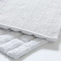 KSP Plush Tile Anti-Skid Cotton Bathmat 20x32" (White)