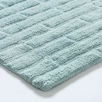 KSP Plush Tile Anti-Skid Cotton Bathmat 20x32" (Aqua)