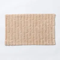 KSP Plush Tile Anti-Skid Cotton Bathmat 20x32" (Beige)