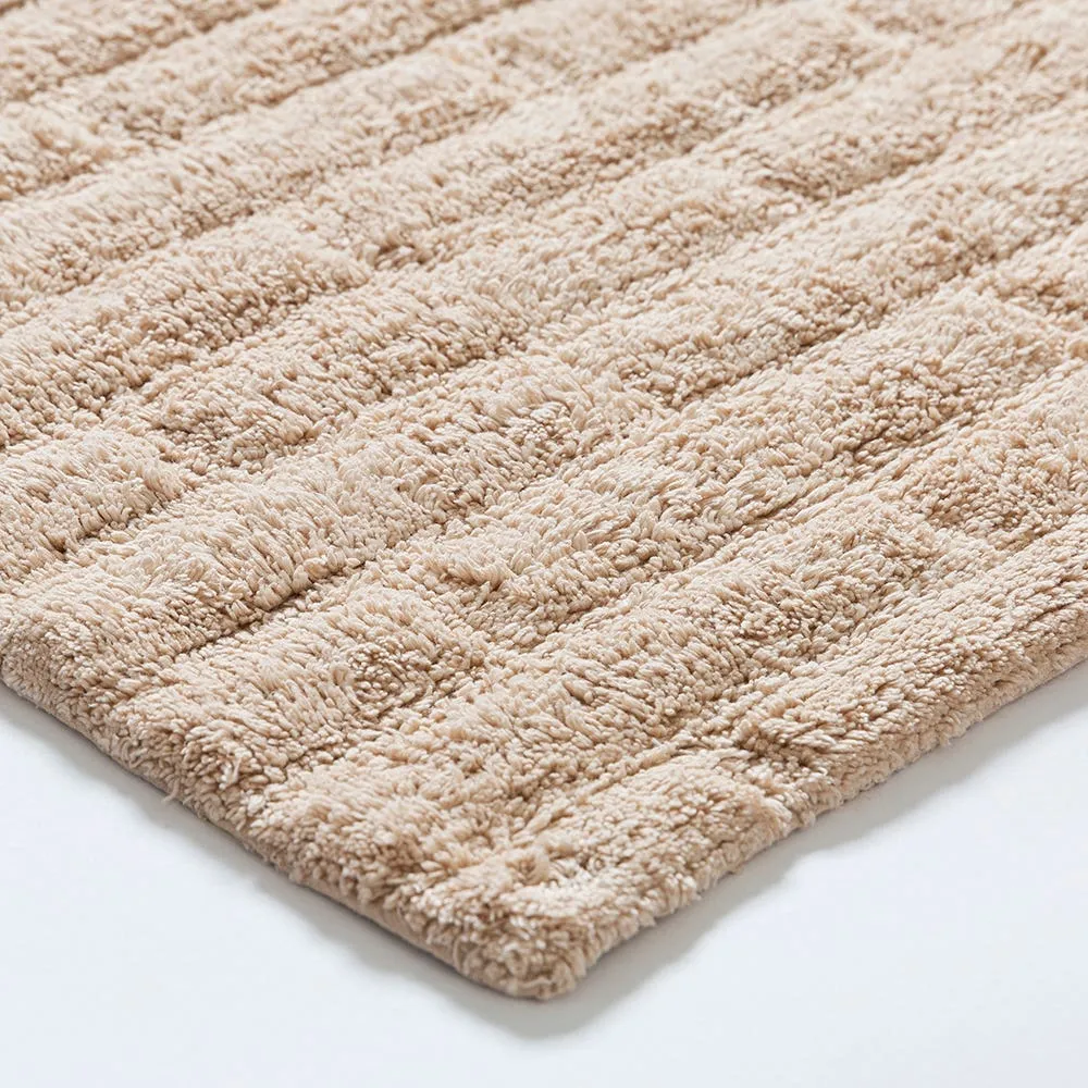 KSP Plush Tile Anti-Skid Cotton Bathmat 20x32" (Beige)