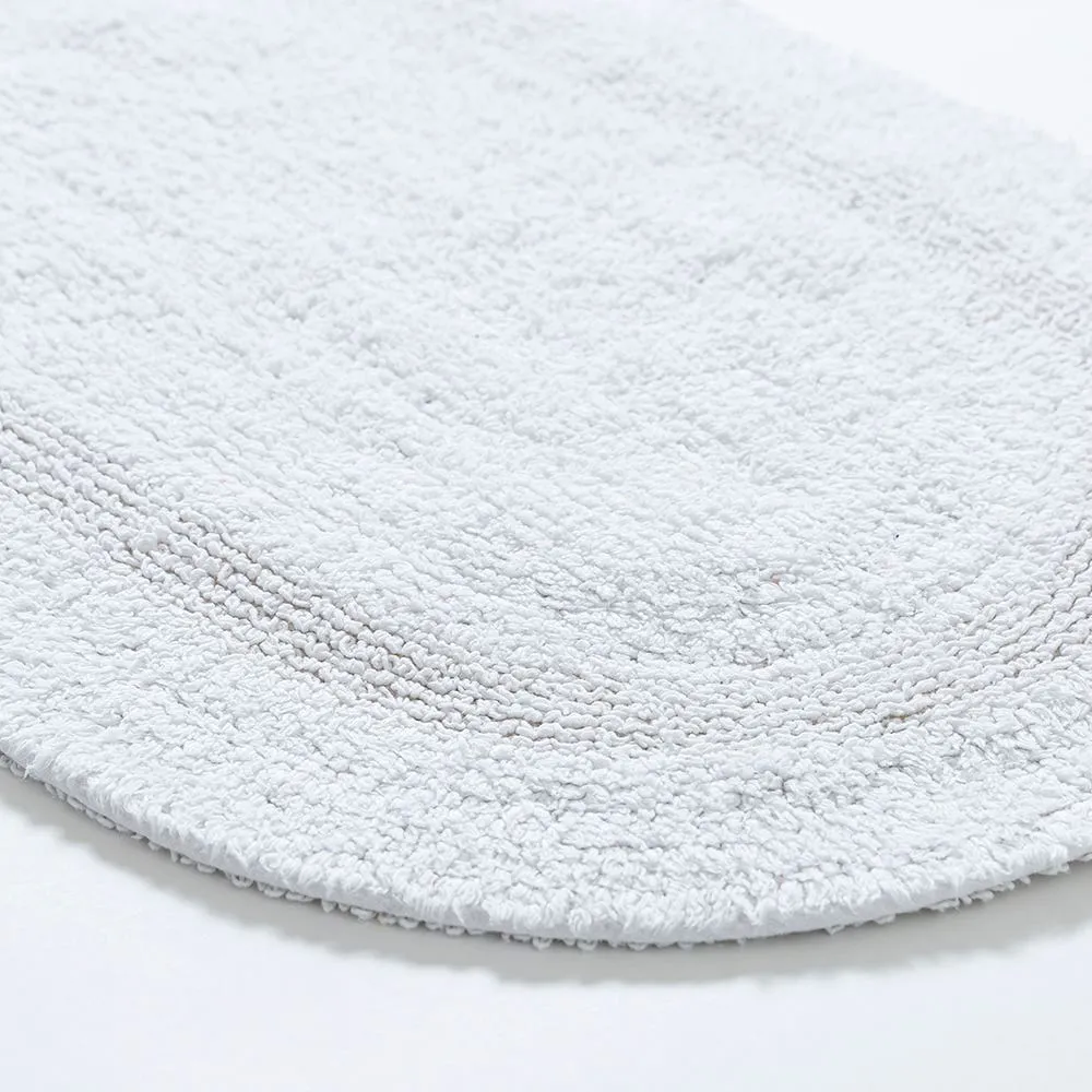 KSP Plush Oval Cotton Reversible Bathmat 18x28" (White)