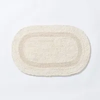 KSP Plush Oval Cotton Reversible Bathmat 18x28" (Natural)