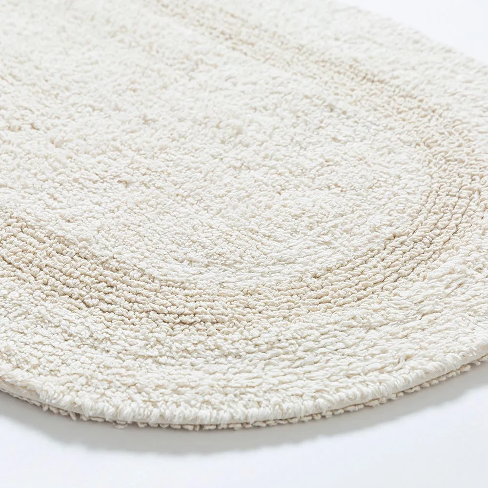 KSP Plush Oval Cotton Reversible Bathmat 18x28" (Natural)