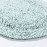 KSP Plush Oval Cotton Reversible Bathmat 18x28" (Aqua)