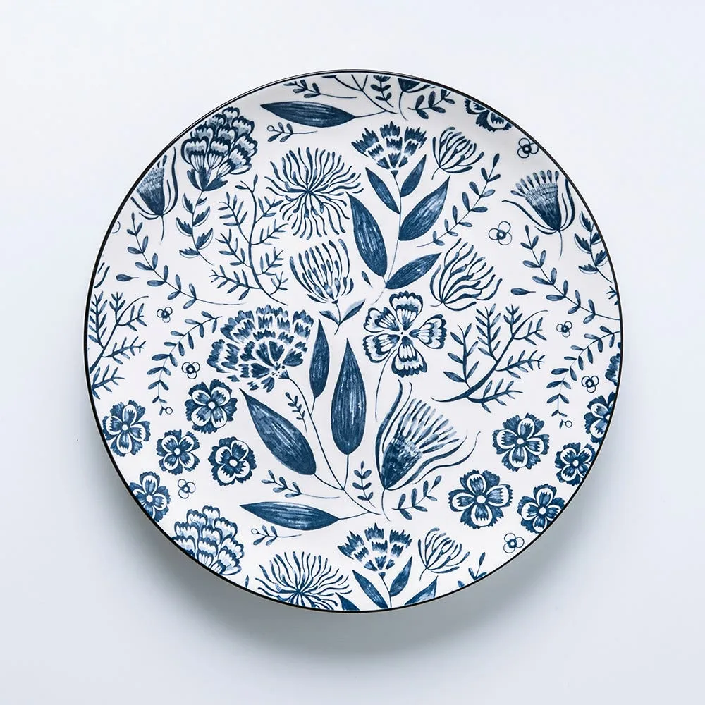KSP Florence Porcelain Dinnerware - Set of 12 (Blue/White)