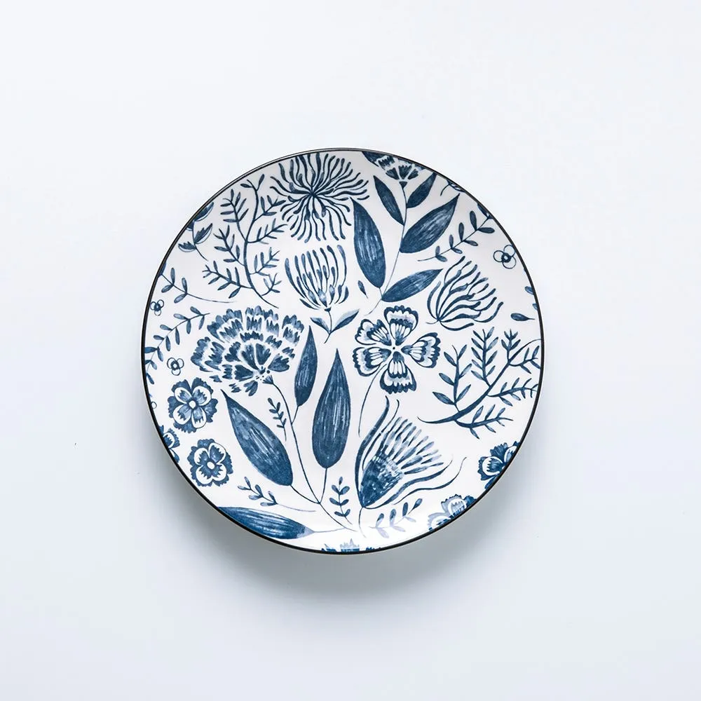 KSP Florence Porcelain Dinnerware - Set of 12 (Blue/White)