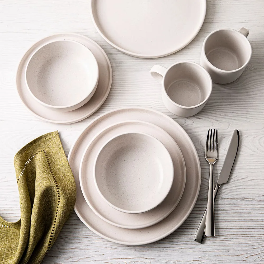 KSP Madison Stoneware Dinnerware - Set of 16 (Off White)