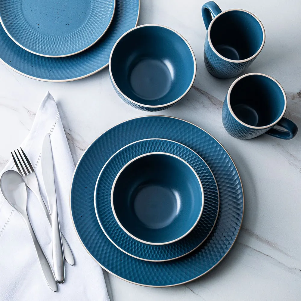 KSP Vivian Stoneware Dinnerware - Set of 16 (Navy)