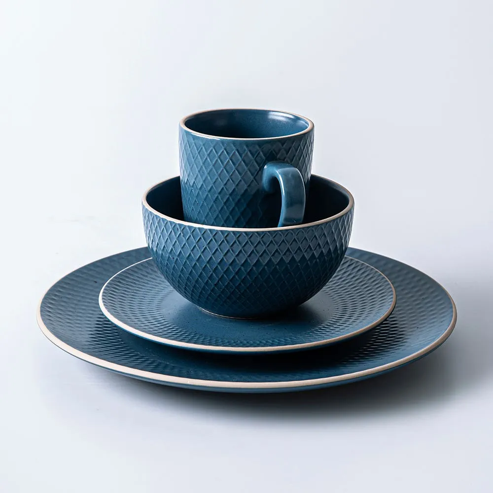 KSP Vivian Stoneware Dinnerware - Set of 16 (Navy)