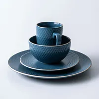 KSP Vivian Stoneware Dinnerware - Set of 16 (Navy)