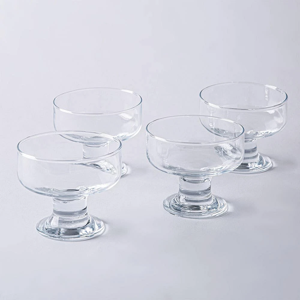 Pasabahce Iceville Glass Ice Cream-Dessert Bowl - Set of 4 (Clear)