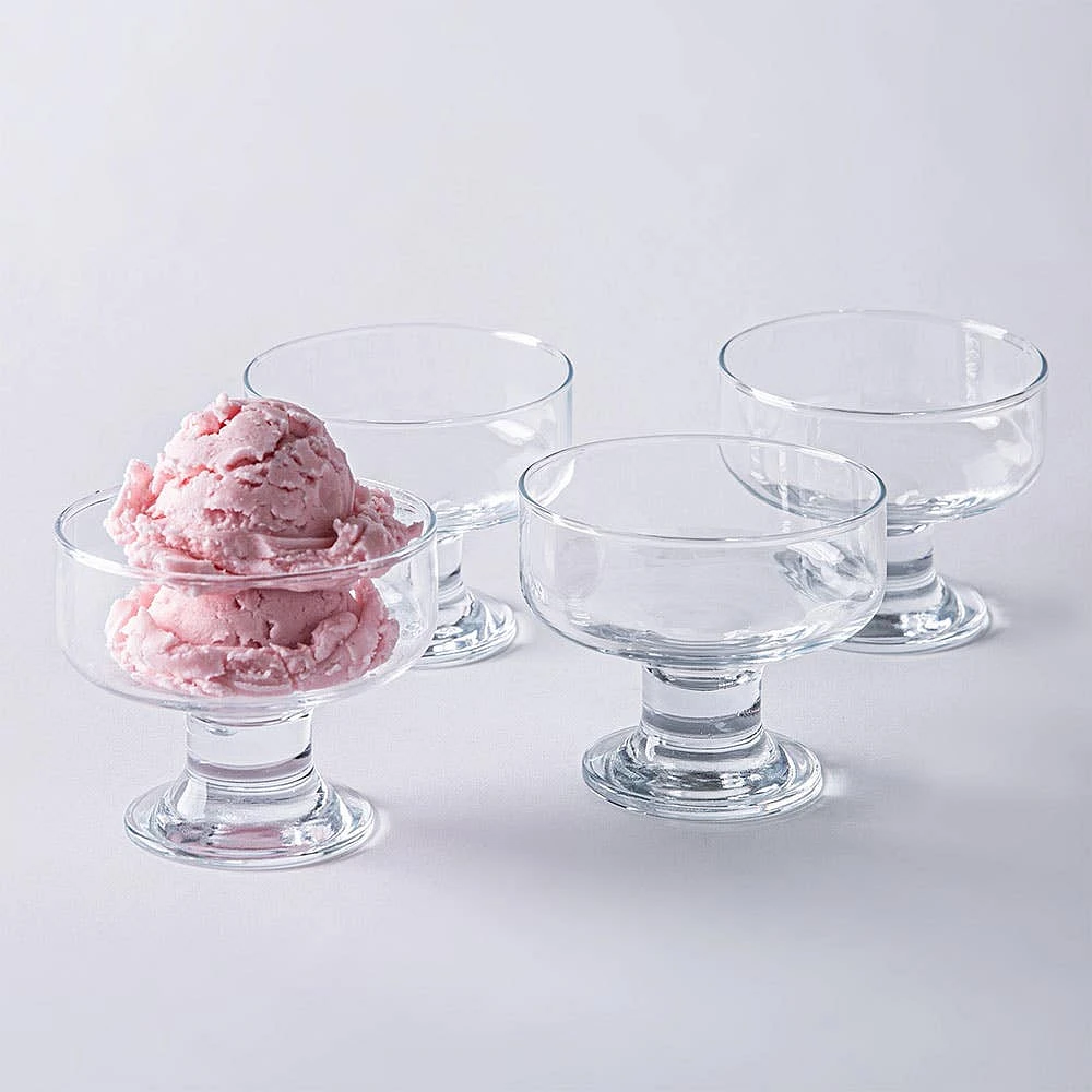 Pasabahce Iceville Glass Ice Cream-Dessert Bowl - Set of 4 (Clear)