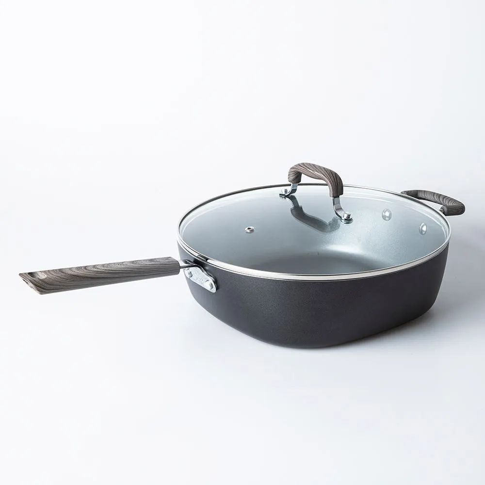 Not A Square Pan Non-Stick Saute Pan with Lid 32cm/12.5"dia. (Grey)