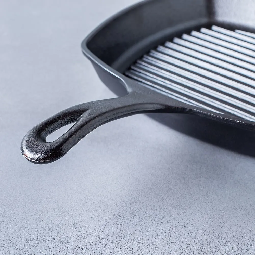 Lodge Logic 10.5" Square Ribbed Grill Pan (Black)