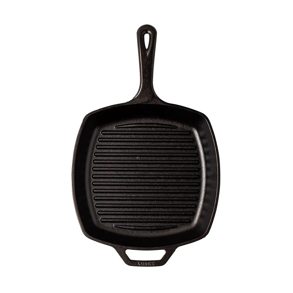 Lodge Logic 10.5" Square Ribbed Grill Pan (Black)