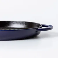 Staub France Cast Iron Round Grill Pan 10"/26cm Dia. (Blue)