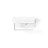 Umbra Flex Adhesive Toilet Paper Holder with Shelf (White)