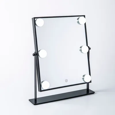 Upper Canada Danielle L.E.D. Hollywood 6-bulb Vanity Mirror (Black)