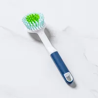 Casabella Eco-Friendly Round Dish Brush with Scraper 9.5"