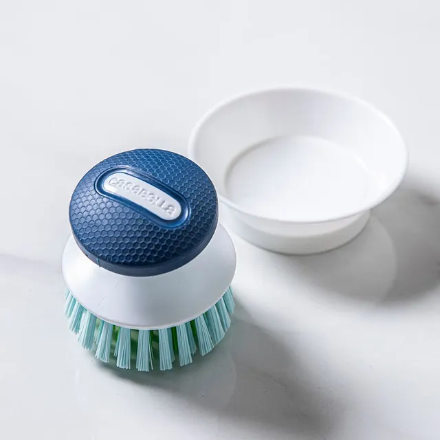 Casabella Eco-Friendly Round Dish Brush with Scraper 9.5