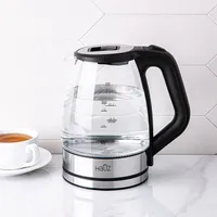 Hauz Illum Cordless Glass Kettle 1.7L (Clear/Brush Stainless Steel)