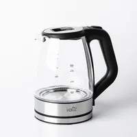 Hauz Illum Cordless Glass Kettle 1.7L (Clear/Brush Stainless Steel)