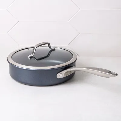 Bialetti Executive Open Stock Saute Pan with Lid 2.8l/3qt. (Dark Blue)