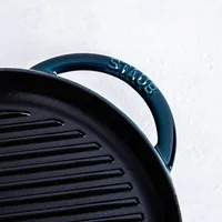 Staub France Cast Iron Round Grill Pan 10.25"/26cm Dia. (Lamer Green)