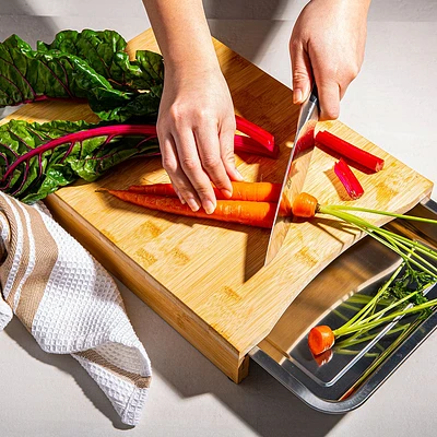 KSP Natura Bamboo Cutting Board with Scrap Tray