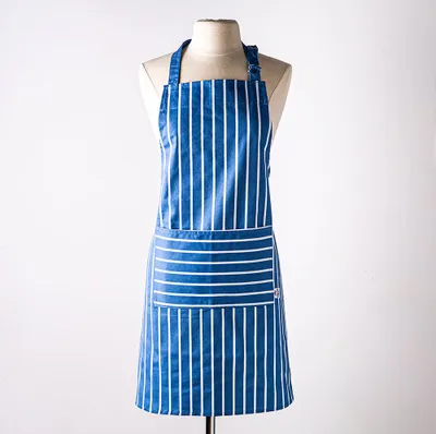 Kitchen Style Printed 'Denim Stripe' Cotton Apron (Blue)