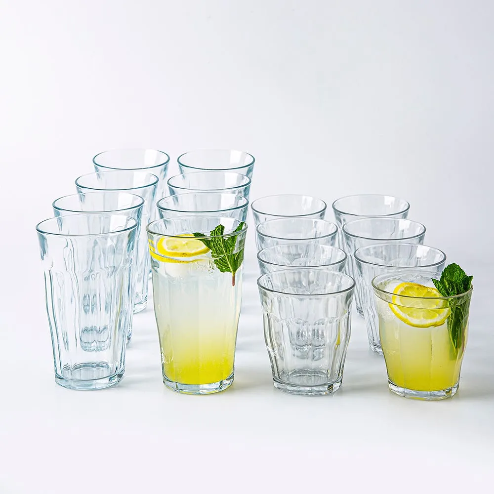 Duralex Picardie Premium Tempered Drinking Tumbler Combo - Set/16