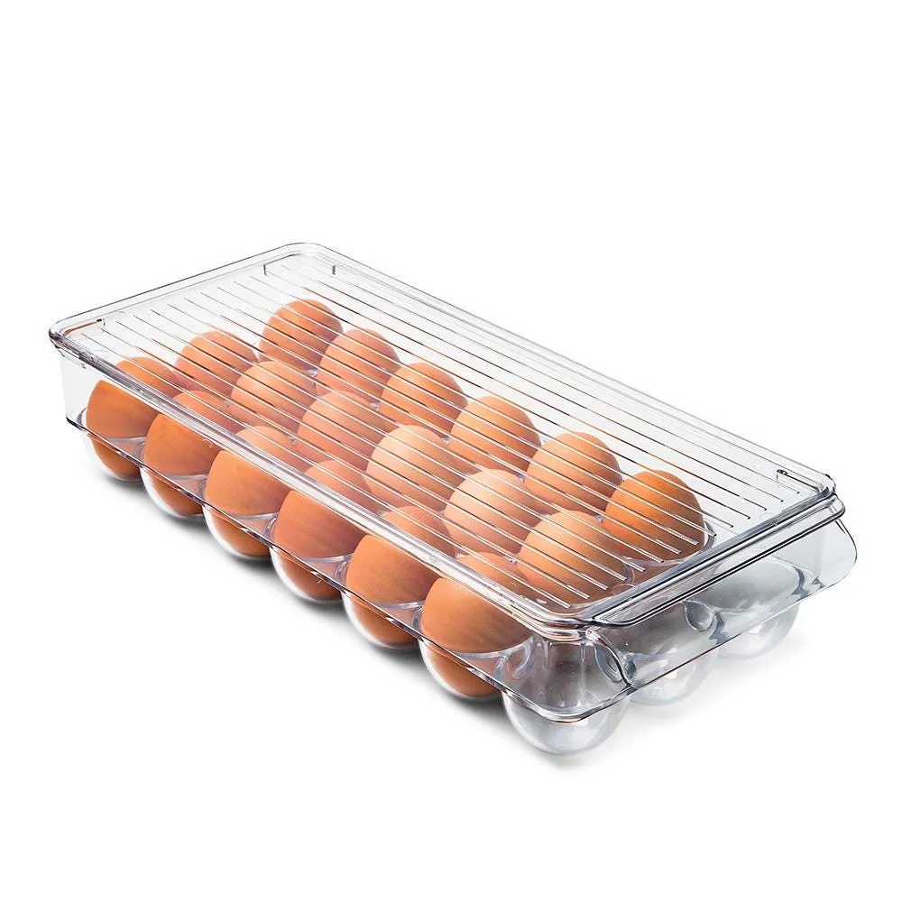iDesign Linus '21-Egg Capacity' Fridge Binz Egg Holder 6x14.75x3"