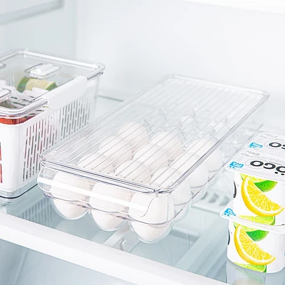 iDesign Linus '21-Egg Capacity' Fridge Binz Egg Holder 6x14.75x3"
