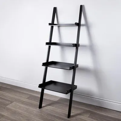 KSP Escala 4-Tier Wood Leaning Shelf (Black)