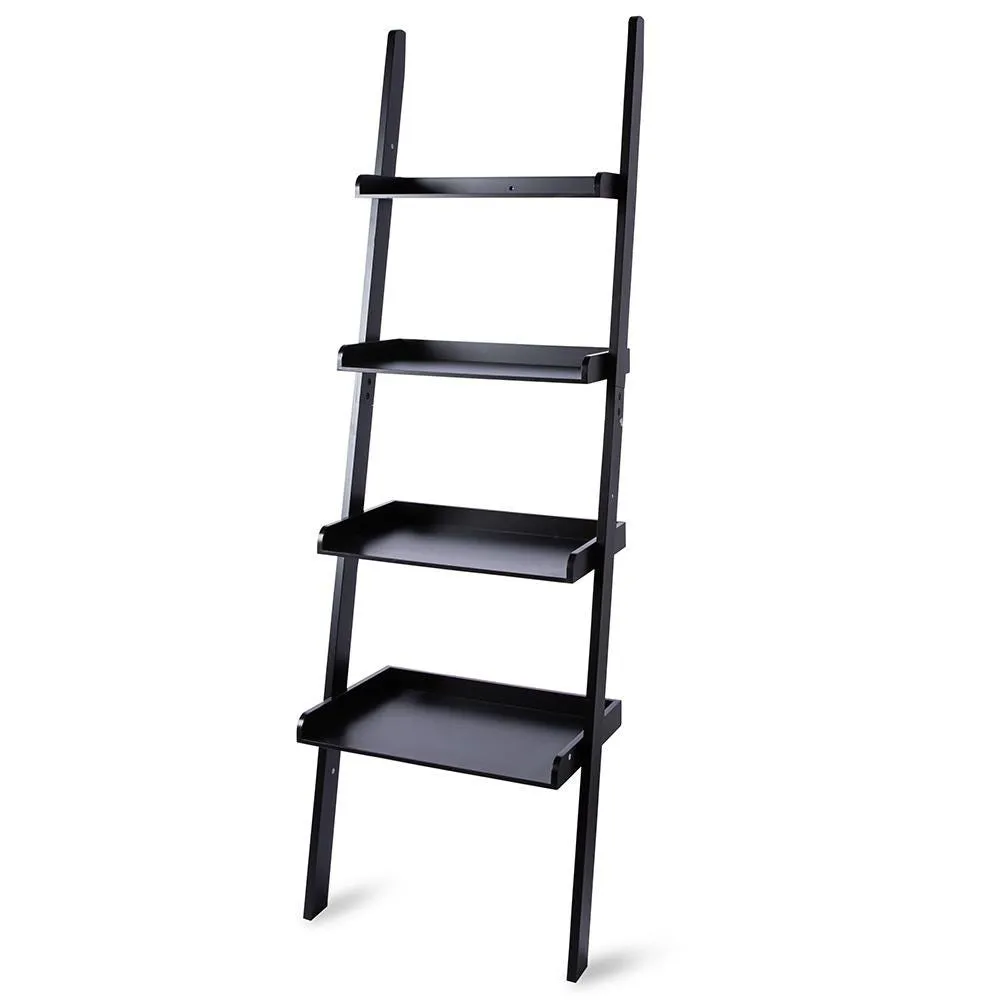 KSP Escala 4-Tier Wood Leaning Shelf (Black)