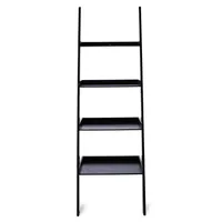 KSP Escala 4-Tier Wood Leaning Shelf (Black)