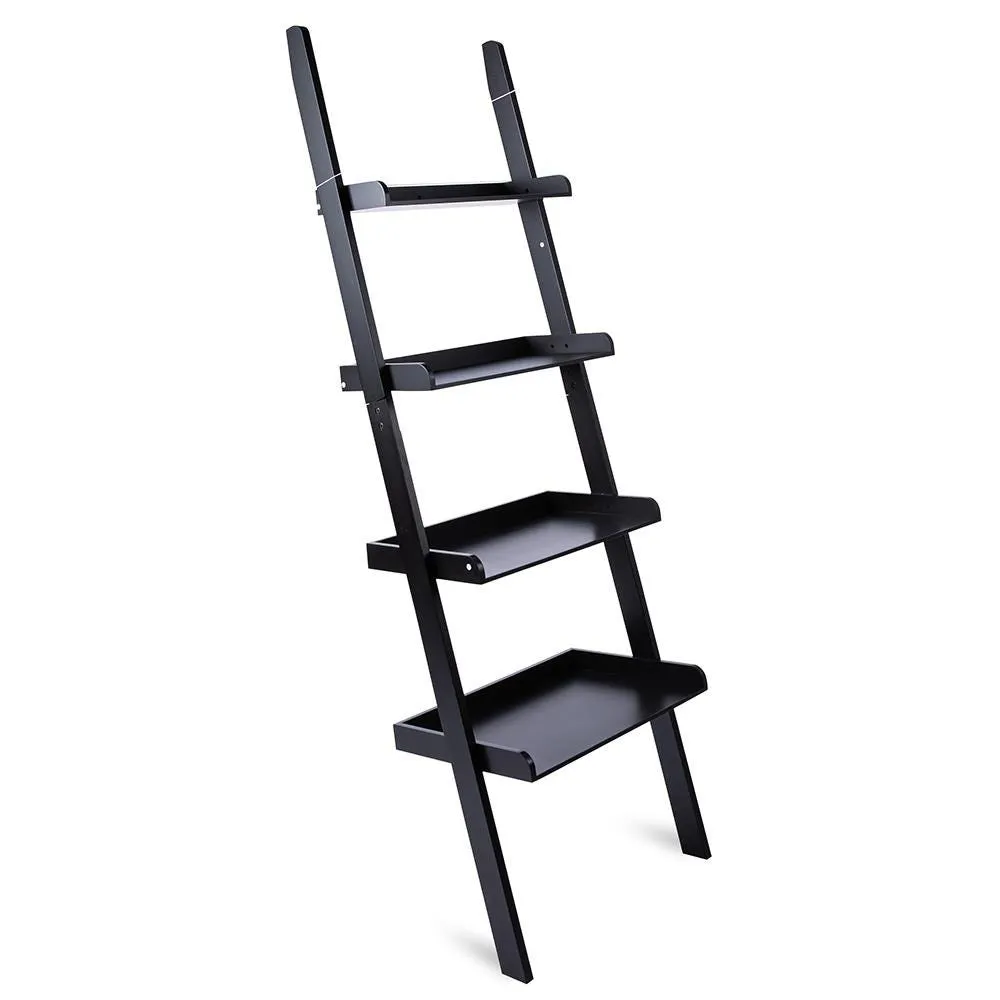 KSP Escala 4-Tier Wood Leaning Shelf (Black)