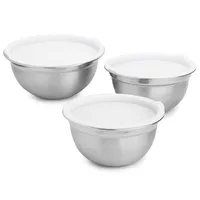 KSP Pro Chef Mixing Bowls with Plastic Lids - Set of 6
