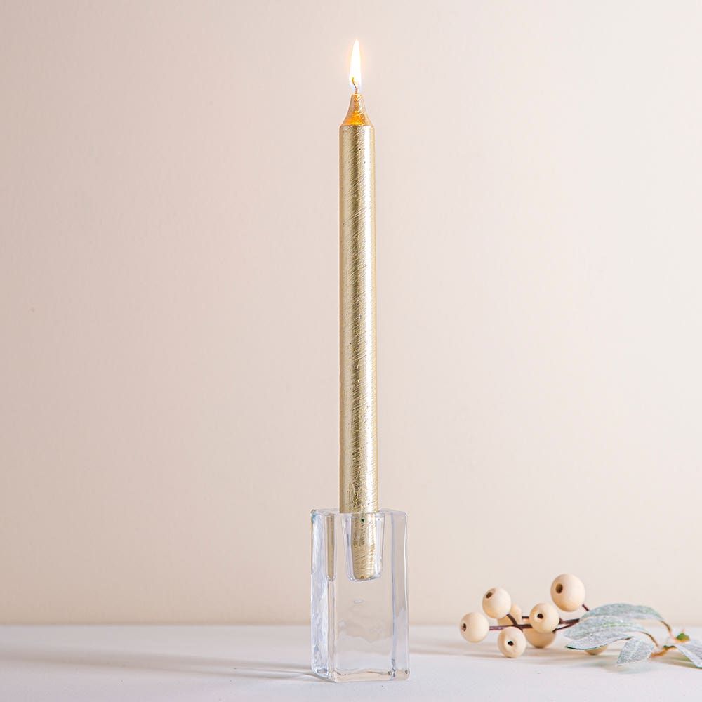 CTG Christmas Glitter Taper Candle (Gold)