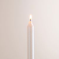 CTG Christmas Glitter Taper Candle (White)