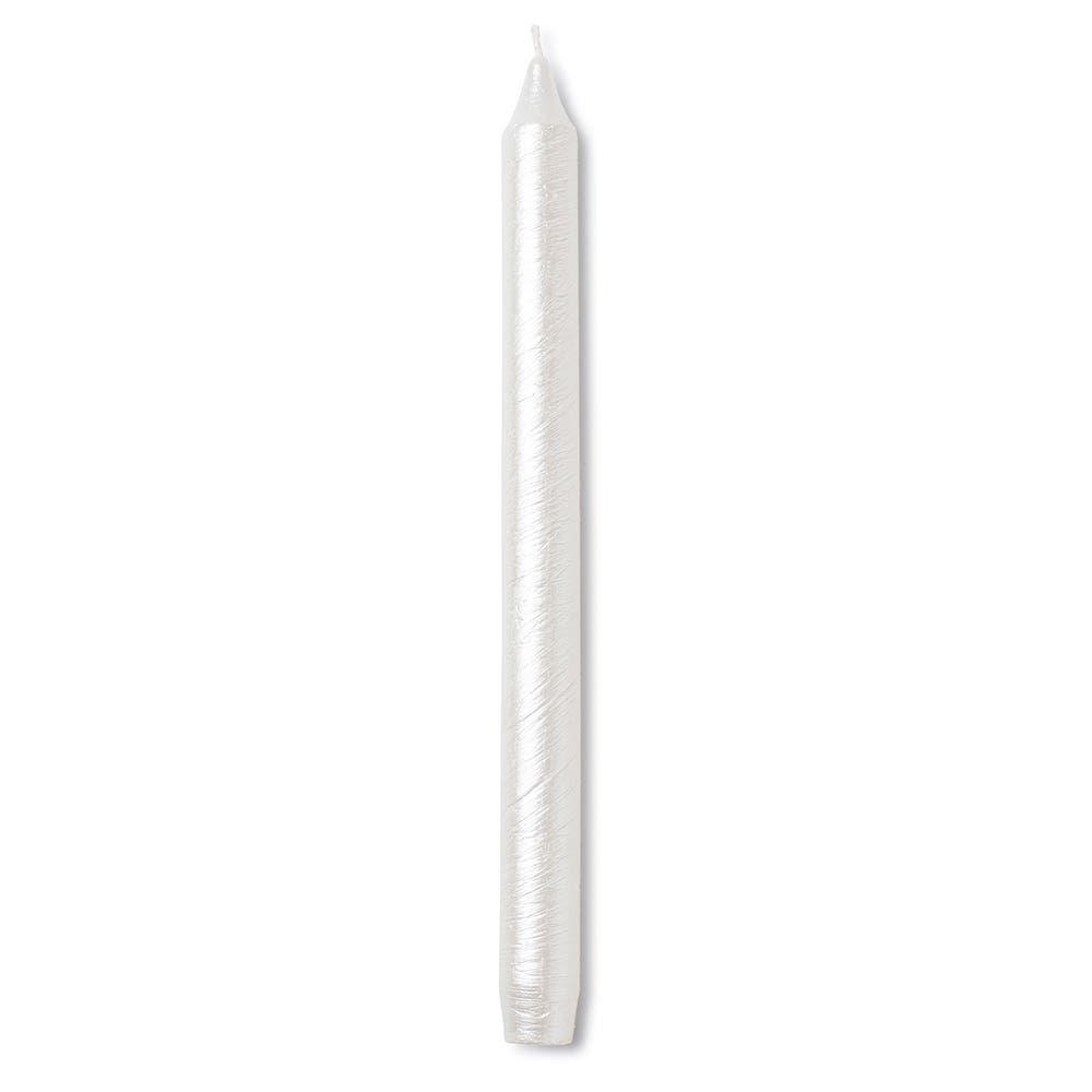 CTG Christmas Glitter Taper Candle (White)